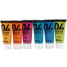 Acrylic Paint Glitter Transparent 04 6x20ml