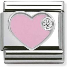 Nomination Composable Classic Link Heart Charm - Silver/Pink/Transparent