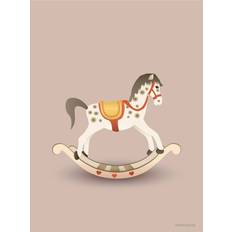 Vissevasse Rocking Horse Rosy Brown Poster 30x40cm