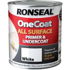 Ronseal One Coat All Surface Primer & Undercoat Metal Paint, Wood Paint White 0.75L