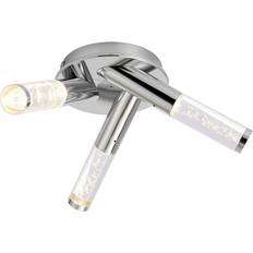 Stainless Steel Ceiling Flush Lights Endon Essence 3Lt Ceiling Flush Light ∅ 32cm