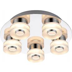 Stainless Steel Ceiling Flush Lights Endon Rita 5Lt Ceiling Flush Light ∅ 30cm