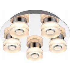 Stainless Steel Ceiling Flush Lights Endon Rita 5Lt Ceiling Flush Light 30cm