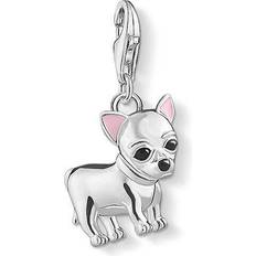 Red Charms & Pendants Thomas Sabo Charm Club Chihuahua Charm Pendant - Silver/Pink/Black/Red