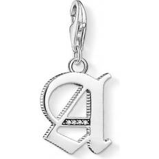 Thomas Sabo Charm Club Letter A Charm Pendant - Silver/White