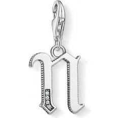 Thomas Sabo Charm Club Letter N Charm Pendant - Silver/White