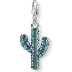 Turquoise Charms & Pendants Thomas Sabo Charm Club Cactus Charm Pendant - Silver/Turquoise/Green