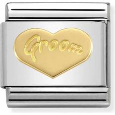 Nomination Composable Classic Link Groom Heart Stainless Steel/Gold Charm (030162 34)