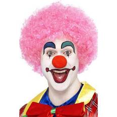 Circus & Clowns Korte Pruiken Smiffys Carnaval verkleed Afropruik groot roze volwassenen clown