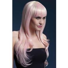 Pink Long Wigs Fancy Dress Smiffys Fever Sienna Wig Blonde Candy