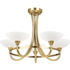 Yellow Ceiling Flush Lights Endon Cagney 5Lt Ceiling Flush Light ∅ 64cm
