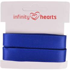 Blå Bånd Infinity Hearts Satin Band Double Sided 15mm 329 Navy Blue - 5m