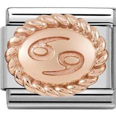 Rosaguld Charms & Vedhæng Nomination Composable Classic Cancer Link Charm - Rose Gold/Silver