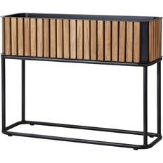 Plastica Vasi da Giardino Cane-Line Combine Pflanzgefäß 83x62x28 cm - Teak / Lavagrau/Pulverbeschichtet