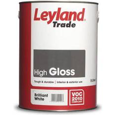 Leyland Trade Paint Leyland Trade High Gloss Metal Paint, Wood Paint Black 5L