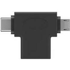 Wentronic USB A-USB B Micro/USB C M-F Angled Adapter