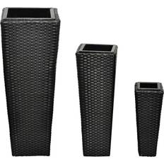 vidaXL Rattan Urtepotte 3 stk. Krukke