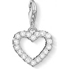 Thomas Sabo Charm Club Romantic Heart Charm Pendant - Silver/White