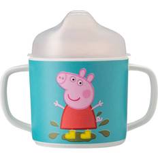 Mehrfarbig Auslaufsichere Becher Petit Jour Double Handled Cup with Anti Slip Base Peppa Pig