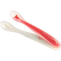 Läpinäkyvä Lasten Aterimet Sophie la girafe Vulli Silicone Spoons lusikka lapsille Red/ Blue 4m 2 kpl