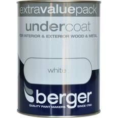 Berger Undercoat Metal Paint, Wood Paint Brilliant White 1.25L