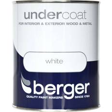 Berger Undercoat Metal Paint, Wood Paint White 0.75L