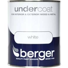 Berger Undercoat Wood Paint, Metal Paint White 0.75L