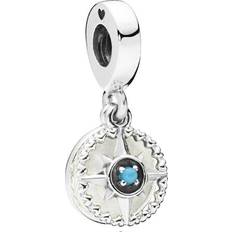 Crystal Charms & Pendants Pandora Compass Rose Pendant Charm - Silver/Blue