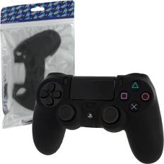 ZedLabz Controller Soft Silicone Rubber Skin Grip Cover with Ribbed Handle - Black (Playstation 4)