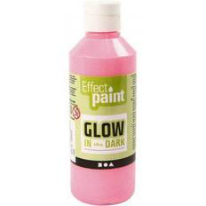 Røde Selvlysende maling Glow in the Dark Paint Fluorescent Light Red 250ml