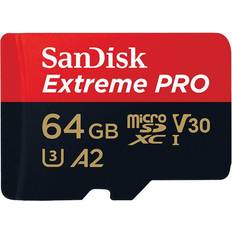 SanDisk Extreme Pro microSDXC Class 10 UHS-I U3 V30 A2 170/90MB/s 64GB +Adapter