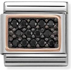 Roséguld - Swarovski-kristall Berlocker & Hängen Nomination Composable Classic Link Pavé Charm - Rose Gold/Black