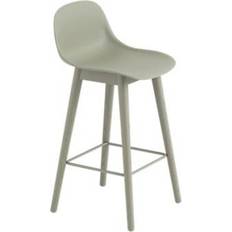 Muuto Fiber Wood Base with Backrest Bar Stool 38.4"