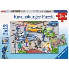 Fordon Klassiska pussel Ravensburger With Blue Lights on the Way 2x12 Bitar