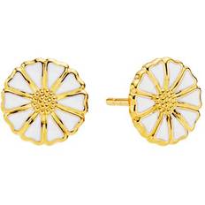 Lund marguerit ørestikker Lund Copenhagen Marguerit Ear Stud 9mm - Gold/White