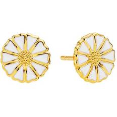 Marguerit Ear Stud 9mm - Gold/White