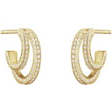 Georg Jensen Halo Earrings - Gold/Diamonds