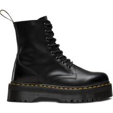 48 Bottines en Dentelle Dr. Martens Jadon Smooth Leather Platform Boots- Black Polished Smooth