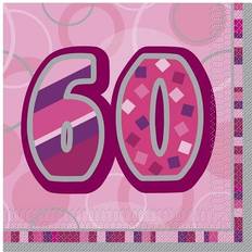 Pink Paper Napkins Partytajm Napkins Glitz 60 Pink 16-pack