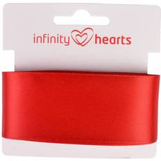 Infinity Hearts Satin Band Double Sided 38mm 250 Red - 5m