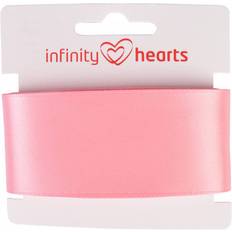 Infinity Hearts Satinband Double Sided 38mm 150 Lyserød - 5m