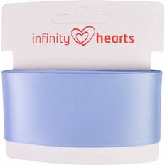 Bånd Infinity Hearts Satin Band Double Sided 38mm 333 Light Blue - 5m