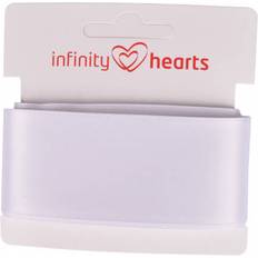 Infinity Hearts Satin Band Double Sided 38mm 029 White - 5m