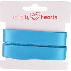 Blå Bånd Infinity Hearts Satin Band Double Sided 15mm 325 Turquoise - 5m