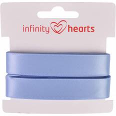 Blå Bånd Infinity Hearts Satin Band Double Sided 15mm 333 Light Blue - 5m