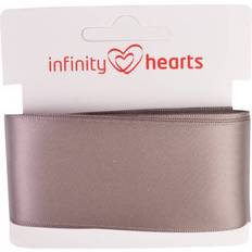 Infinity Hearts Satin Band Double Sided 38mm 017 Gray - 5m