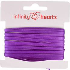 Lila Band Infinity Hearts Satinband Dubbelsidig 3mm 465 Lila - 5m