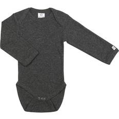 Elefanter Bodys Barnkläder Smallstuff Body Long Sleeve Elephant Jaquard - Antrazit Melange (818-0162-70)