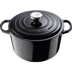 Le creuset 5l Le Creuset Black Signature Cast Iron Round med lock 5 L 25 cm