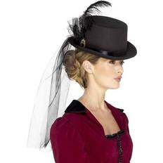 Smiffys Hats Smiffys Deluxe Ladies Victorian Top Hat with Elastic